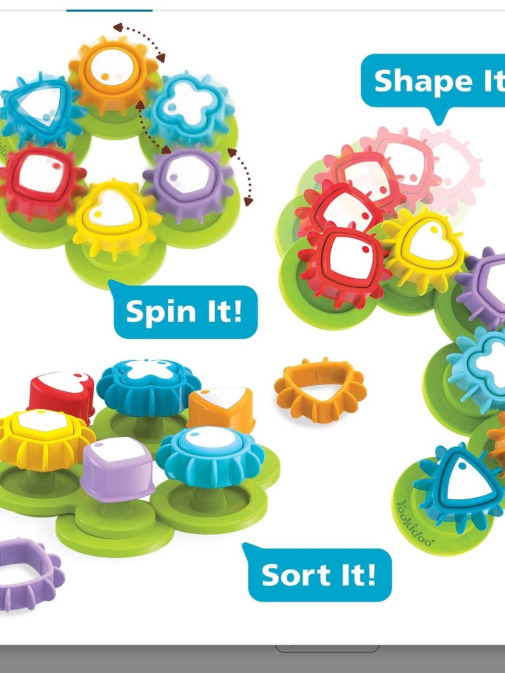Shape ‘N’ Spin Gear Sorter. A Developmental Activity Toy Ages 1-3 EUC $28R - Picture 4 of 6